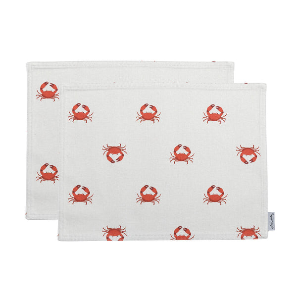 Sophie Allport Crab Fabric Placemats (Set Of 2)