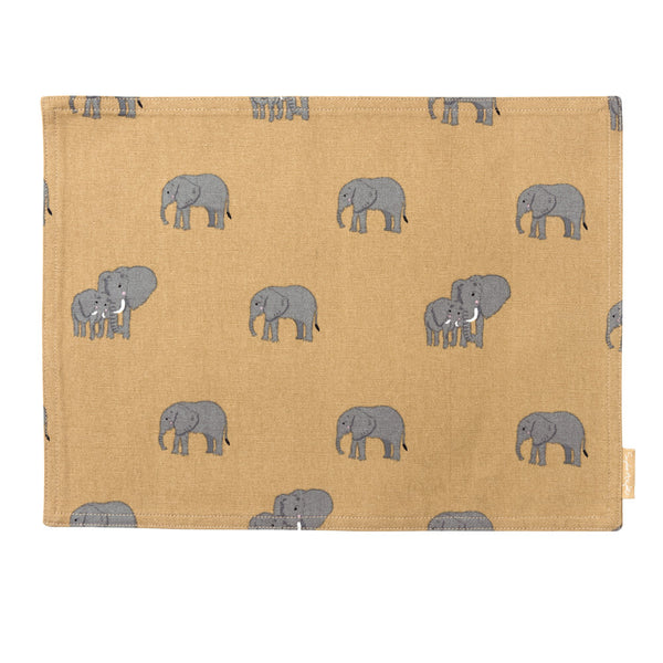 Sophie Allport Elephant Ochre Fabric Placemat