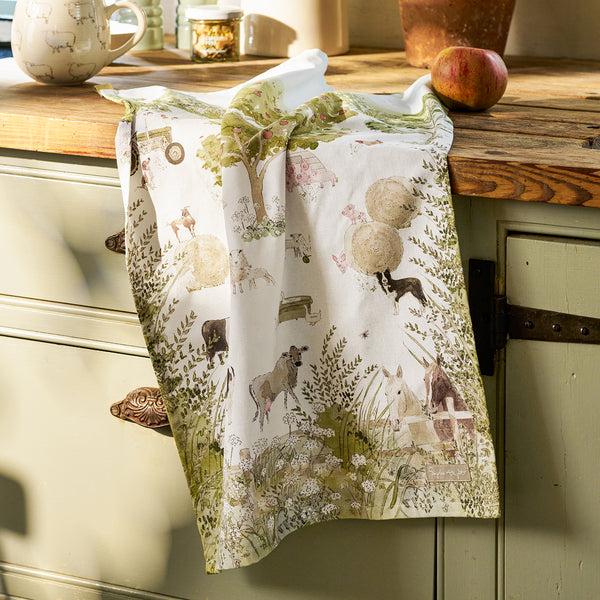 sophie allport Farm Friends Scene Tea Towel