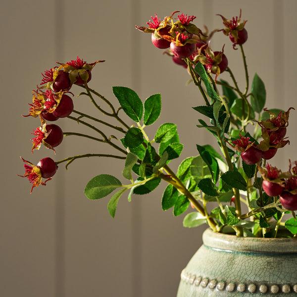 Sophie Allport Faux Red Rose Hip Branch
