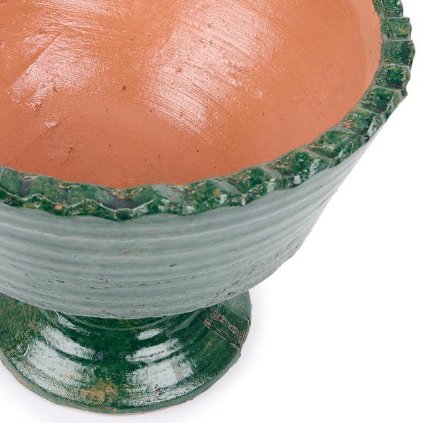 Sophie Allport Green Pedestal Terracotta Bowl