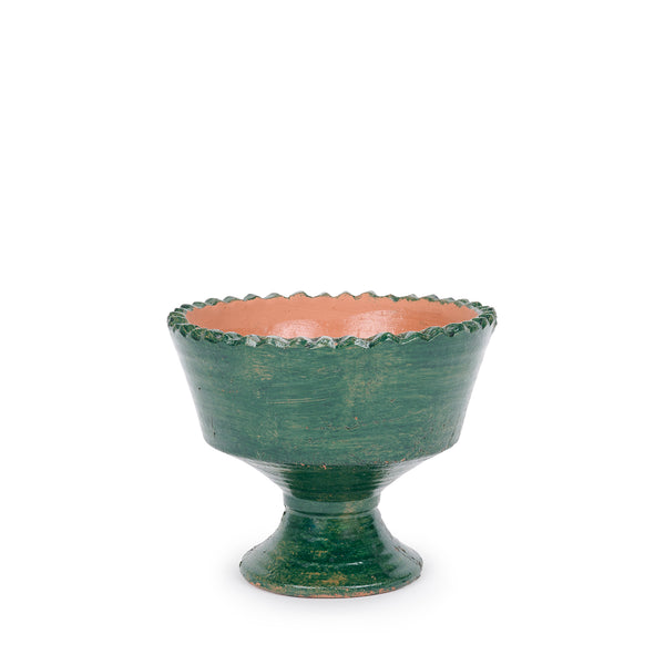 Sophie Allport Green Pedestal Terracotta Bowl