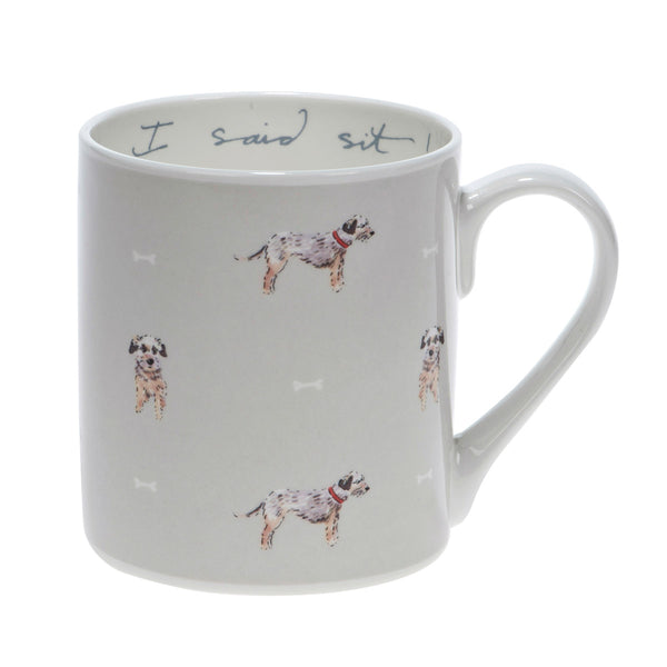 sophie allport I Said Sit Terrier Coloured Mug