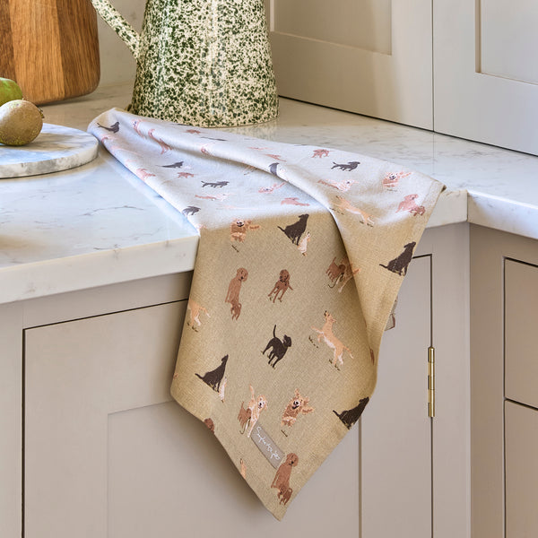 sophie allport Labradors & Retrievers Tea Towel