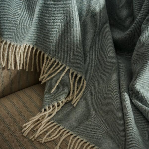 Sophie Allport Lambswool Throw - Blue
