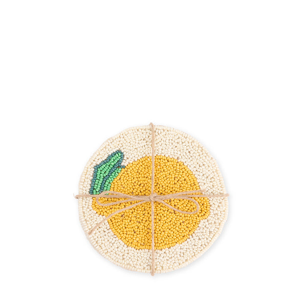 Sophie Allport Lemon Beaded Coasters (Set Of 4)