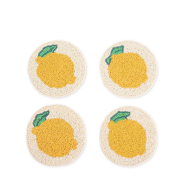 Sophie Allport Lemon Beaded Coasters (Set Of 4)