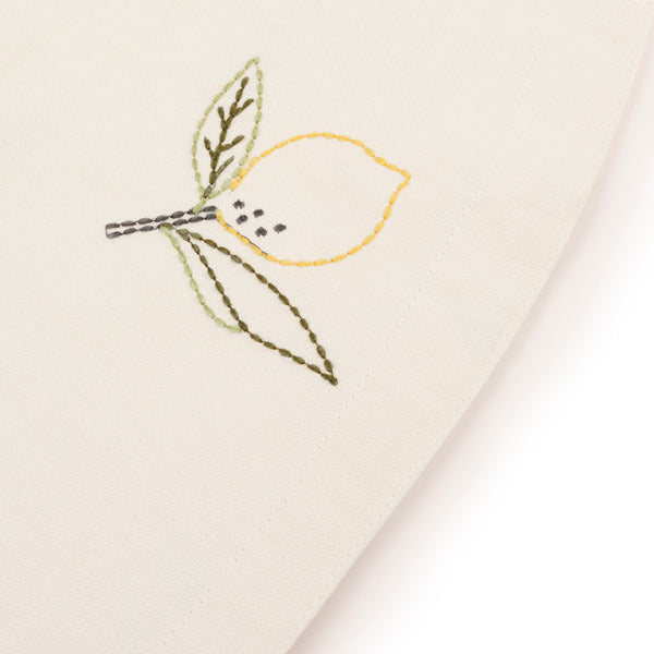 Sophie Allport Lemons Embroidered Round Tablecloth