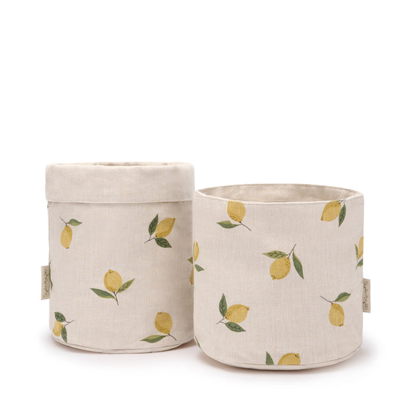 Sophie Allport Lemons Linen Bread Baskets (Set Of 2)
