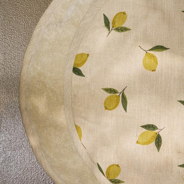 Sophie Allport Lemons Linen Circular Hob Cover