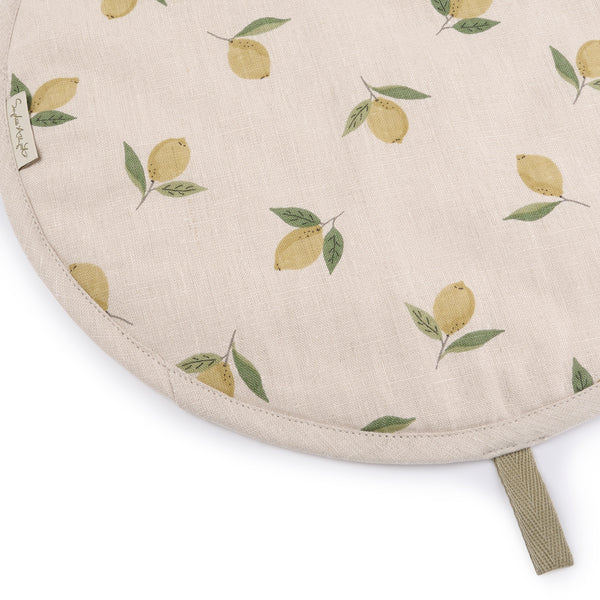 Sophie Allport Lemons Linen Circular Hob Cover