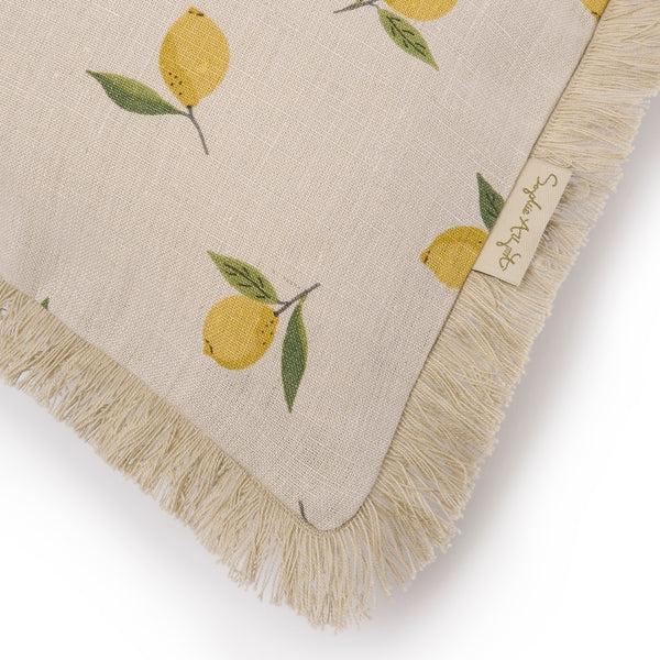 Sophie Allport Lemons Linen Cushion - Rectangular