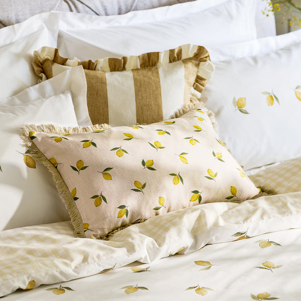 sophie allport Lemons Linen Cushion - Rectangular