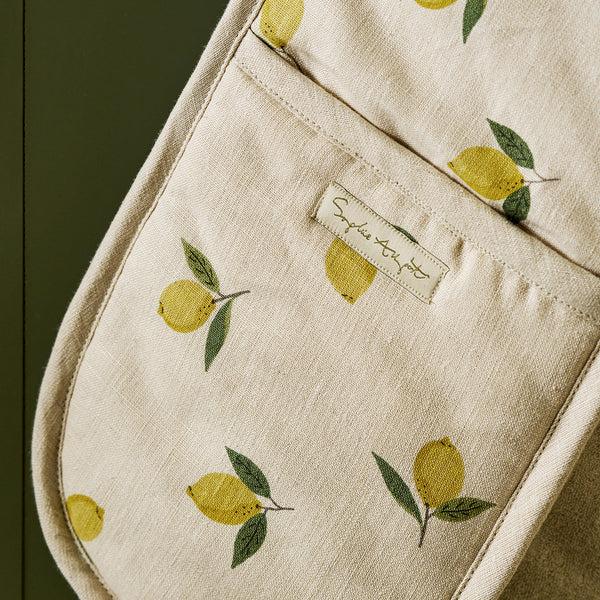 Sophie Allport Lemons Linen Double Oven Glove