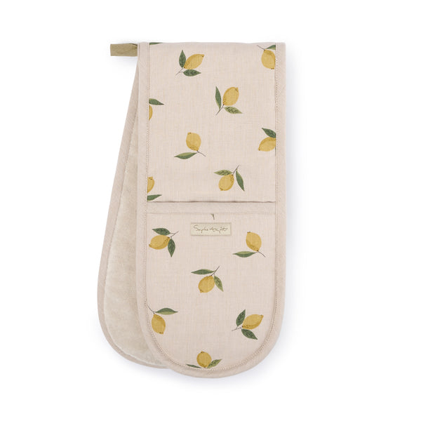 Sophie Allport Lemons Linen Double Oven Glove