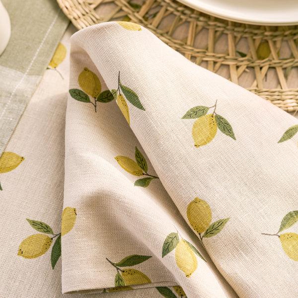 Sophie Allport Lemons Linen Napkins (Set Of 4)