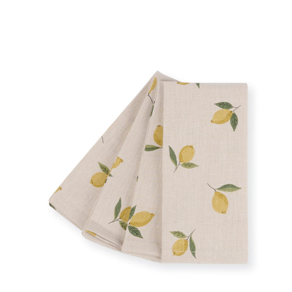 Sophie Allport Lemons Linen Napkins (Set Of 4)