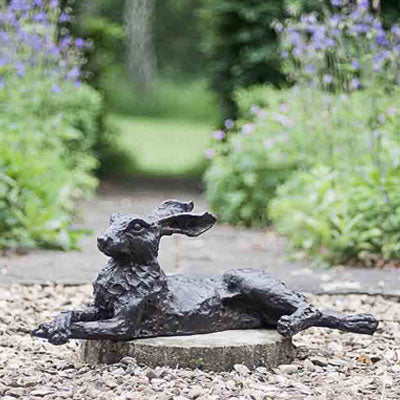 sophie allport Lying Down Hare Bronze Sculpture