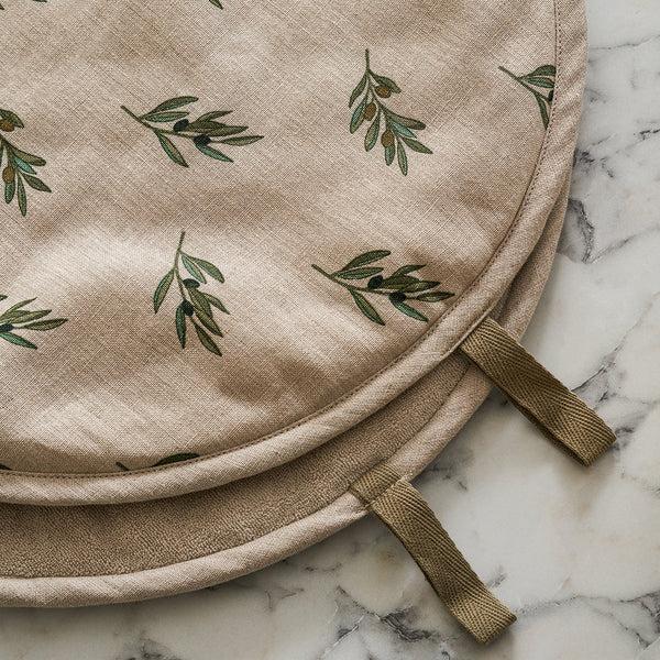 Sophie Allport Olive Linen Circular Hob Cover