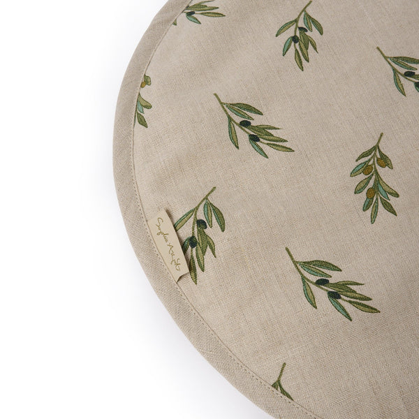 Sophie Allport Olive Linen Circular Hob Cover