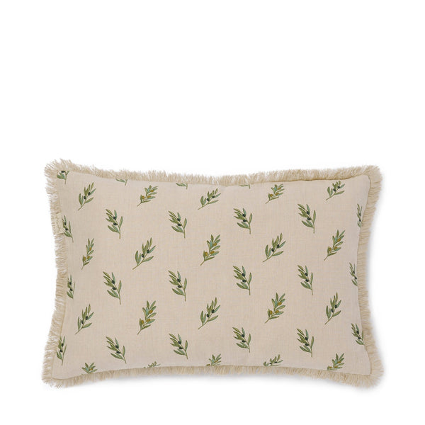 Sophie Allport Olive Linen Cushion - Rectangular