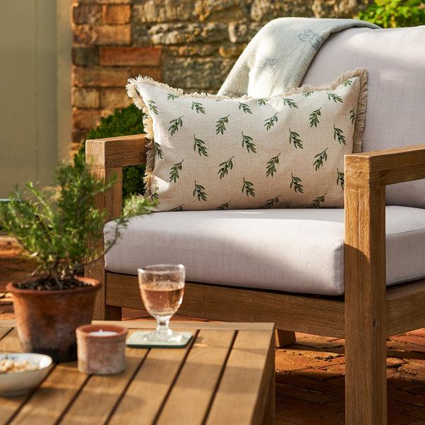 sophie allport Olive Linen Cushion - Rectangular