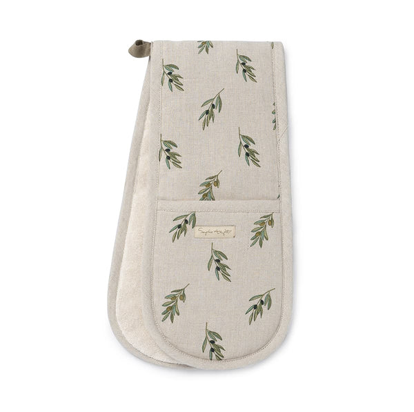 Sophie Allport Olive Linen Double Oven Glove