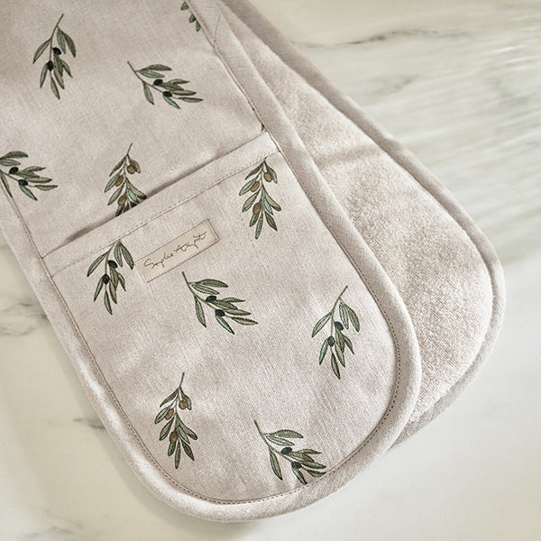 Sophie Allport Olive Linen Double Oven Glove