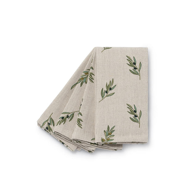 Sophie Allport Olive Linen Napkins (Set Of 4)