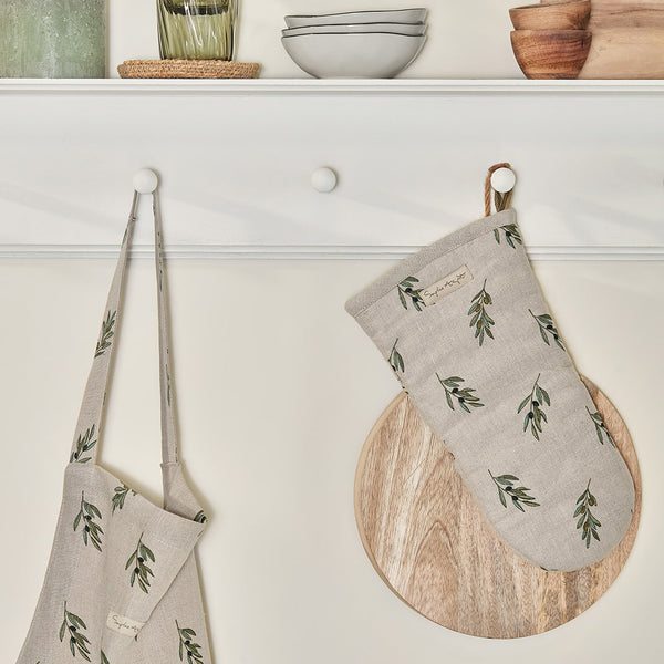 sophie allport Olive Linen Oven Mitt