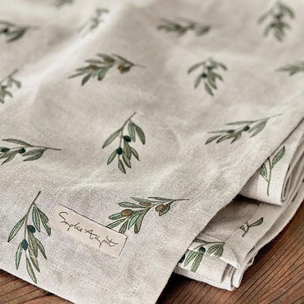 Sophie Allport Olive Linen Table Runner