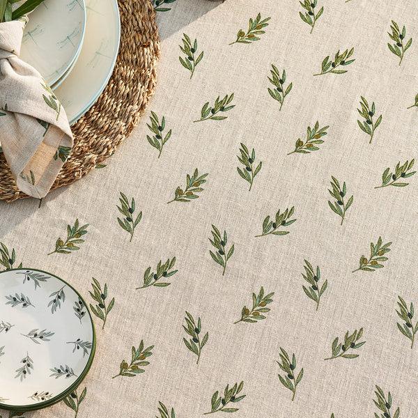 Sophie Allport Olive Linen Tablecloth