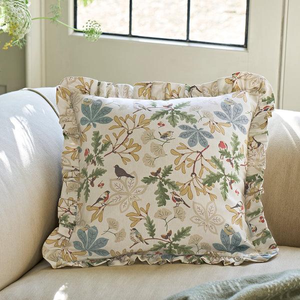 sophie allport Orchard Birds Frill Edge Cushion
