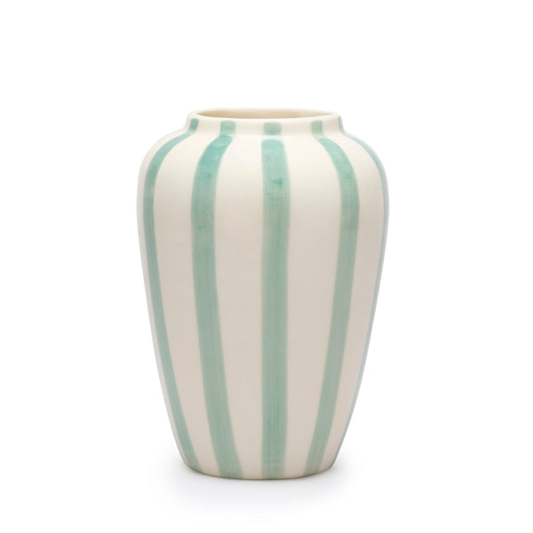 Sophie Allport Pale Green Striped Vase