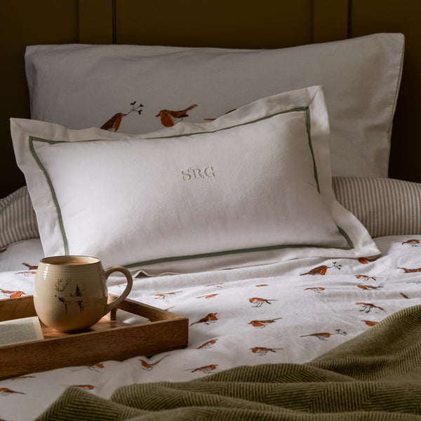 sophie allport Panama Bed Cushion - Green Trim