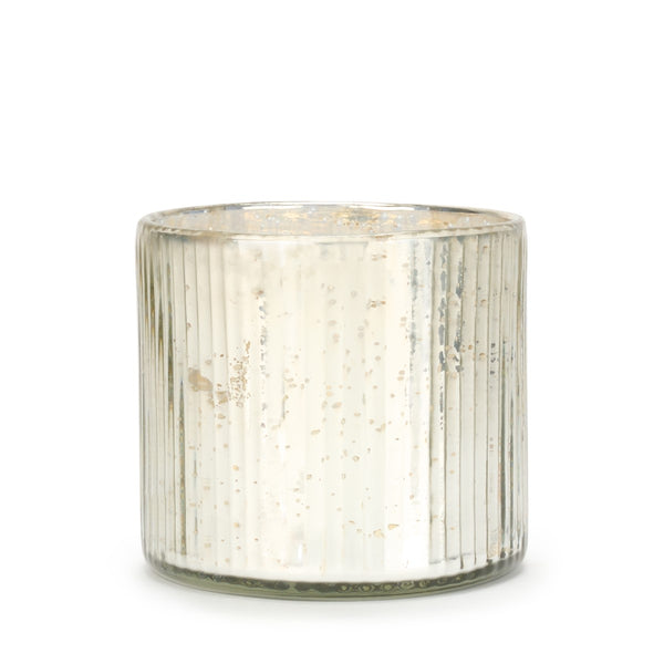 Sophie Allport Ribbed Silver Glass Candle Holder
