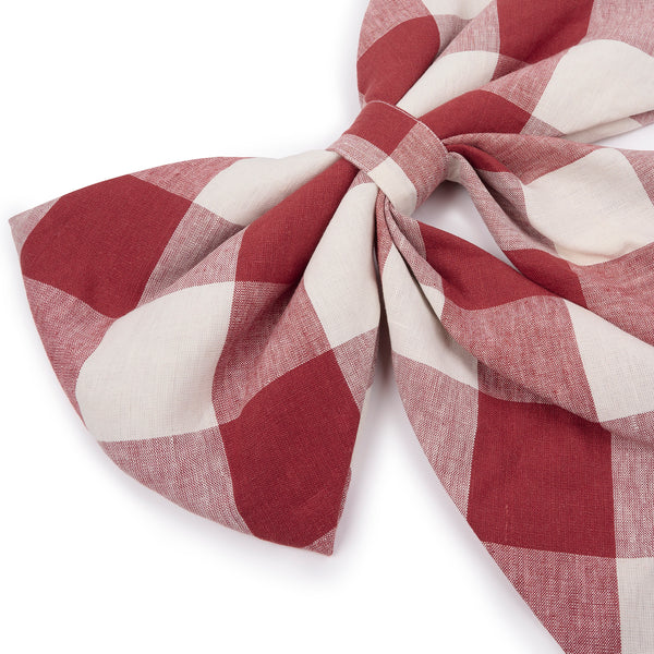 Sophie Allport Rustic Red Gingham Linen Bow