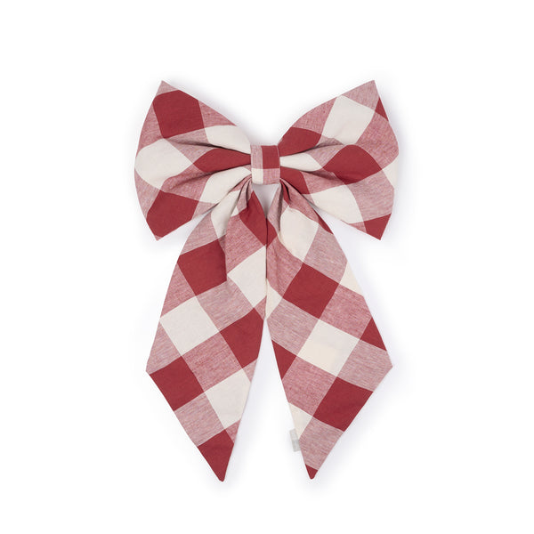 sophie allport Rustic Red Gingham Linen Bow