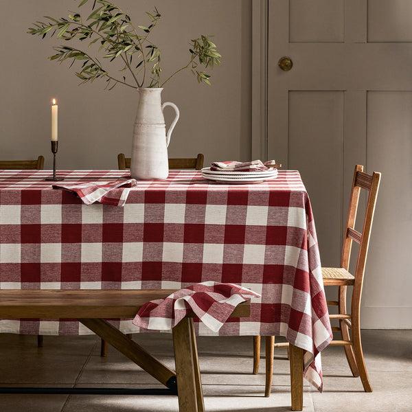 sophie allport Rustic Red Gingham Linen Tablecloth