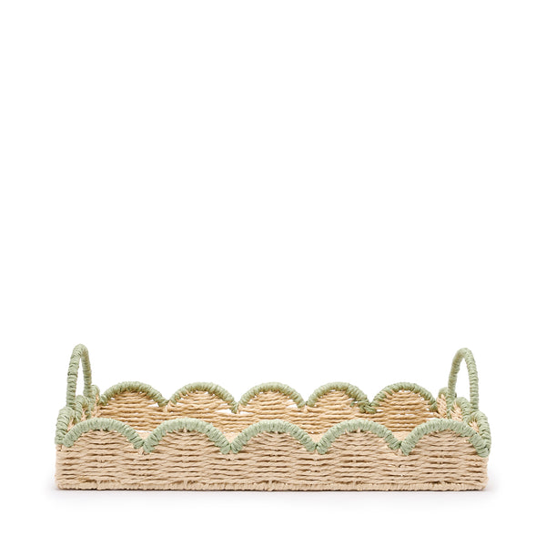 Sophie Allport Scalloped Green Edge Tray