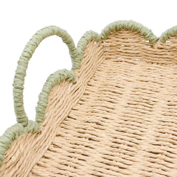Sophie Allport Scalloped Green Edge Tray