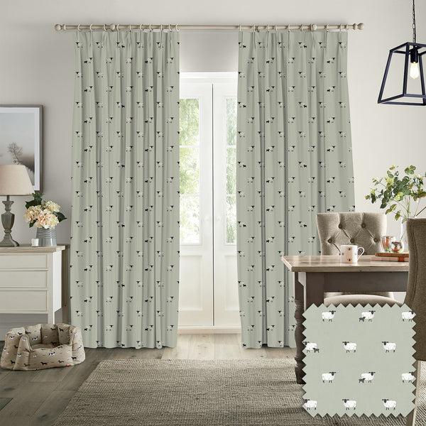 Sophie Allport Sheep Sage Made To Measure Curtains