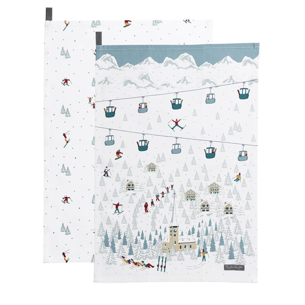 Sophie Allport Skiing Tea Towels (Set Of 2)