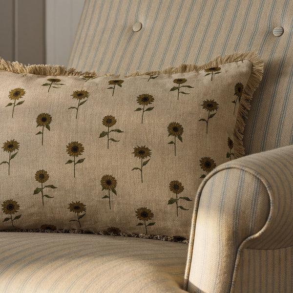 Sophie Allport Sunflower Linen Cushion - Rectangular