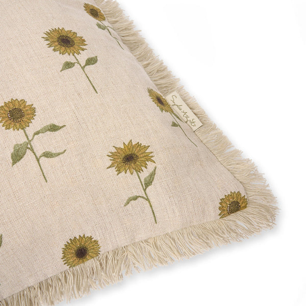 Sophie Allport Sunflower Linen Cushion - Rectangular