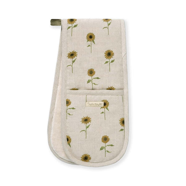 Sophie Allport Sunflower Linen Double Oven Glove