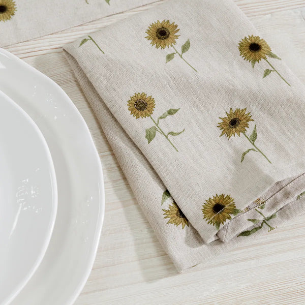 Sophie Allport Sunflower Linen Napkins (Set Of 4)