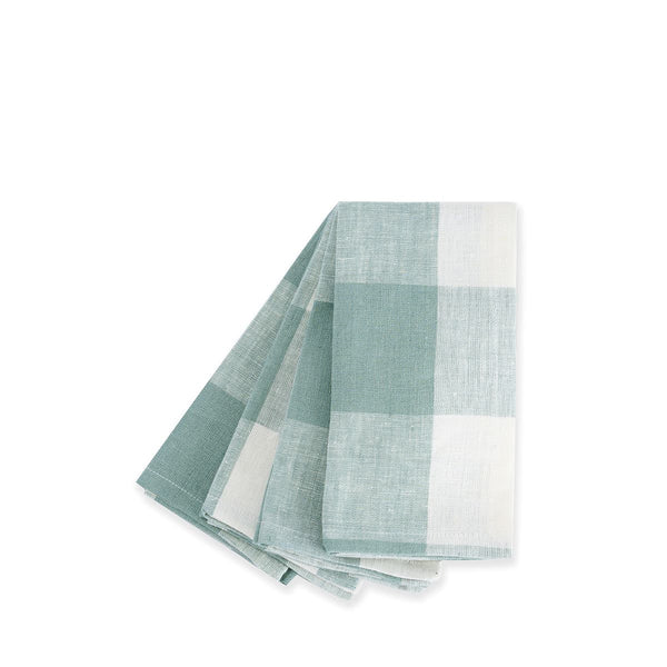 Sophie Allport Teal Gingham Linen Napkins (Set Of 4)
