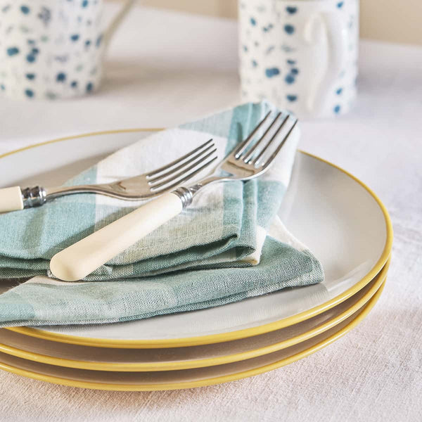 Sophie Allport Teal Gingham Linen Napkins (Set Of 4)