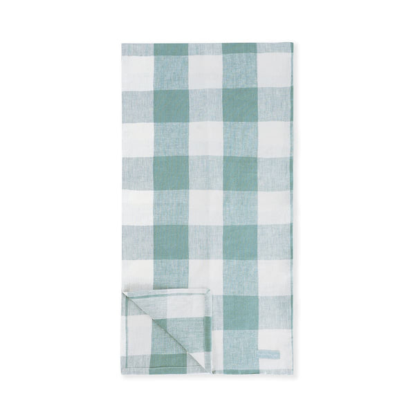 Sophie Allport Teal Gingham Linen Table Runner